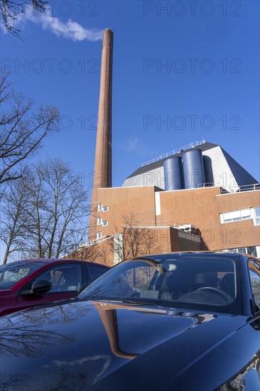 The Igony heating plant in Essen-Rüttenscheid, a district heating plant fuelled by natural gas, which supplies the Essen University Hospital, the Alfried Krupp Hospital and residential buildings with district heating all year round, North Rhine-Westphalia, Germany, Europe