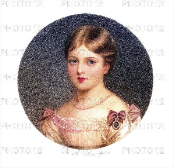 Princess Alexundrina Victoria of Saxe-Coburg 1819 to 1901 later Queen Victoria Age 9 years, Historical, digitally restored reproduction from a 19th century original, Record date not stated