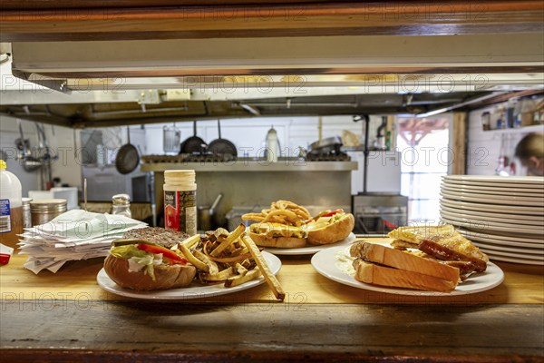 Burger, fries, sandwich, fast food, restaurant, pub, Yukon, Canada, North America