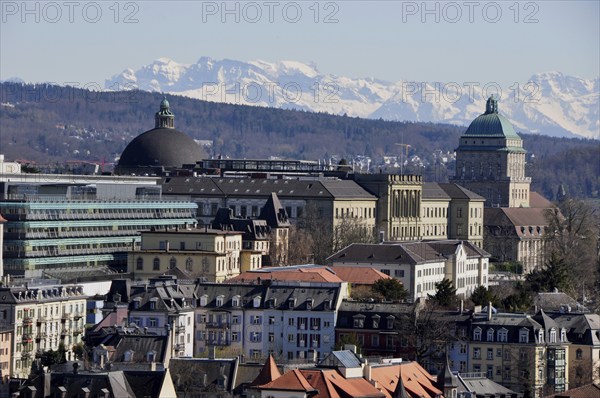 Panoramic view of the University and Federal Institute of Technology, ETH in Zurich City