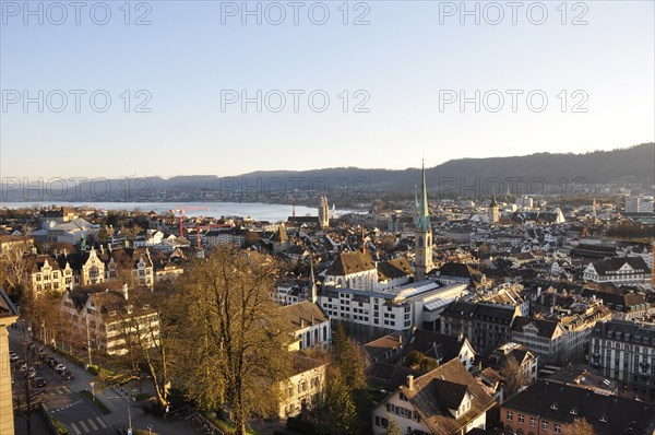 Switzerland: Panoramic view of the old town of Zürich-City from the Tower of the Federal Institute of Technology ETH