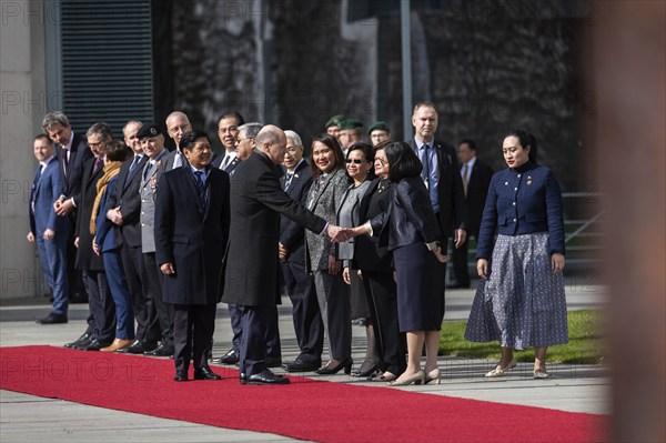 (R-L) Olaf Scholz, Federal Chancellor, and Ferdinand Marcos Jr, President of the Republic of the Philippines, pictured during a joint meeting in Berlin, 12 March 2024