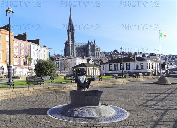 Town centre historic buildings and cathedral, Cobh, County Cork, Ireland, Irish Republic, Europe