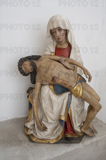 Sculpture of the Pietà in the town church of St John the Baptist and St Martin, Middle Franconia, Bavaria, Germany, Europe