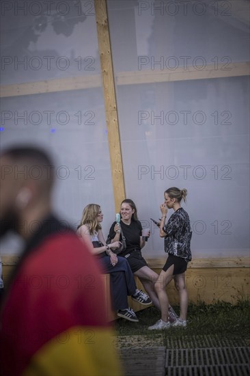 Scenes in the fan zone on Platz der Republik in front of the Reichstag building taken in Berlin, 29 June 2024 during the broadcast of the football match between Denmark and Germany