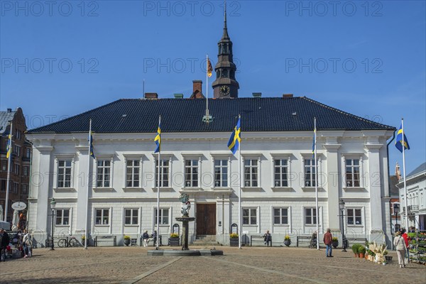 The old town hall in the old town of Ystad, Skåne county, Sweden, Scandinavia, Europe