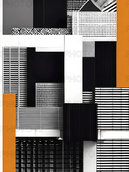 AI generated collage showcasing vintage and modern motifs in black and white and vibrant colors