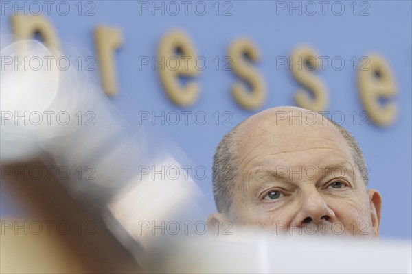 Olaf Scholz (SPD), Federal Chancellor, on his way to the Federal Press Conference, bpk, Federal Press Conference, Berlin, 24 July 2024