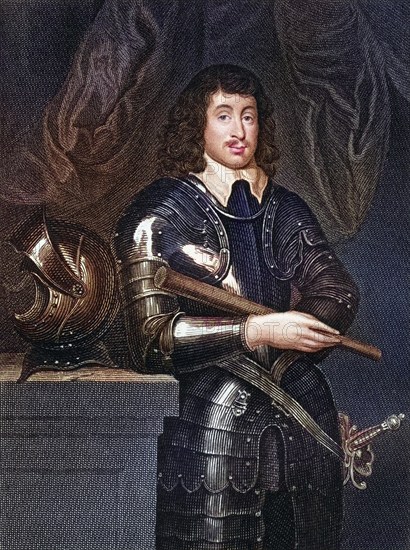 Spencer Compton 2nd Earl of Northampton, Lord Compton, 1601-1643, Royalist commander during the English Civil Wars. From the book Lodges British Portraits, published in 1823, Historical, digitally restored reproduction from a 19th century original, Record date not stated