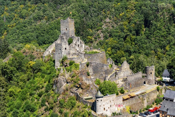 Manderscheid castles, Oberburg and Niederburg, Manderscheid, Eifel, Rhineland-Palatinate. Germany