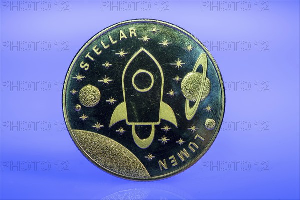 Stellar, XLM, cryptocurrency, symbol coin, optical placeholder for the digital currency, blockchain, stock market prices