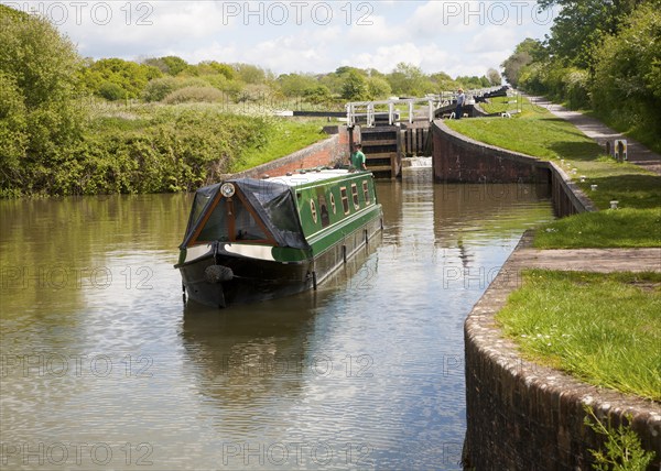 Caen Hill flight of locks on the Kennet and Avon canal Devizes, Wiltshire, England, United Kingdom, Europe