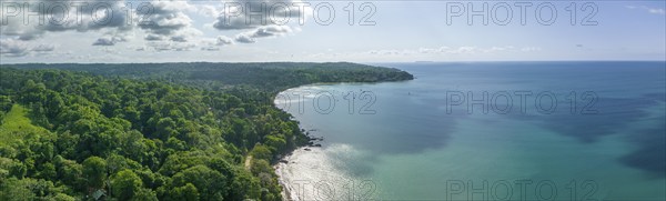 Aerial view, panorama, Marino Ballena National Park, Osa National Park, South Pacific beach and sea, Puntarenas province, Osa, Costa Rica, Central America