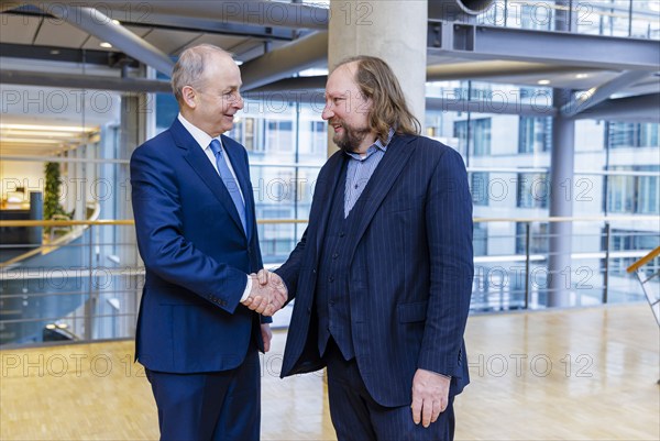 Dr Anton Hofreiter, Bündnis 90/Die Grünen, MdB, Chairman of the Committee on European Union Affairs, receives the Irish Deputy Prime Minister and Minister for Foreign Affairs and Defence, Michev°l Martin, as a guest in the Committeein Berlin, 18.01.2024., Berlin, Germany, Europe