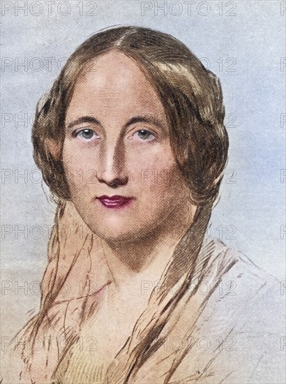 Elizabeth Cleghorn Gaskell, 1810-1865, English writer, Illustration from the book The Masterpiece Library of Short Stories, Historical, digitally restored reproduction from a 19th century original, Record date not stated