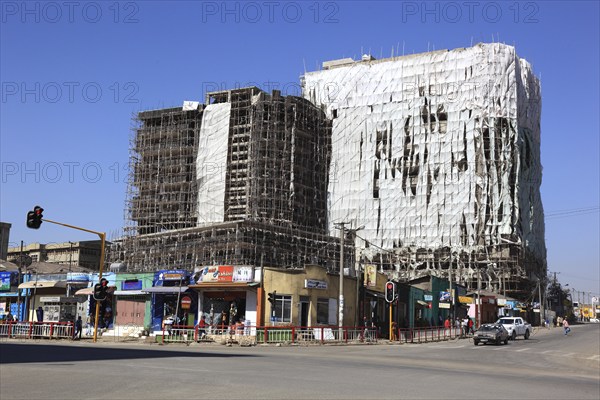 Addis Ababa, in the city centre, construction of high-rise buildings, Ethiopia, Africa