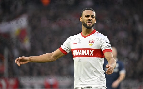 Josha Vagnoman VfB Stuttgart (04) disappointed gesture gesture MHPArena, MHP Arena Stuttgart, Baden-Württemberg, Germany, Europe