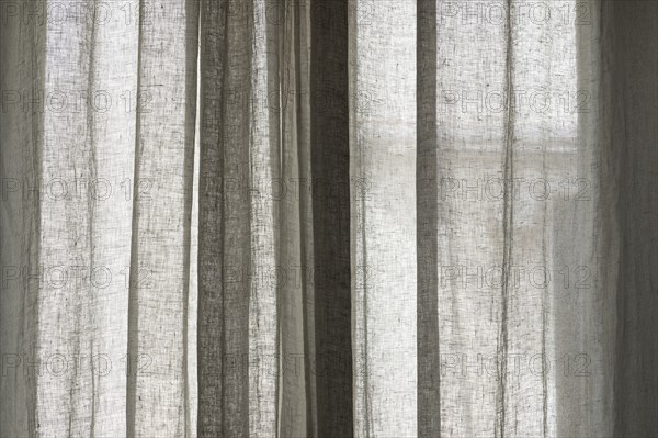 Linen curtain, Stuttgart, Germany, Europe