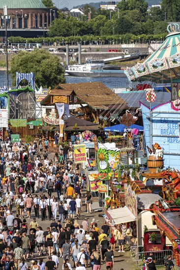 The Rhine Fair in Düsseldorf, in the Rhine meadows in the Oberkassel district, on the Rhine, North Rhine-Westphalia, Germany, Europe