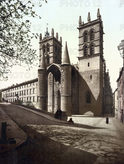 Montpellier. Cathedrale et Faculte de Medecine, France, c. 1890, Historic, digitally restored reproduction from a 19th century original, Europe