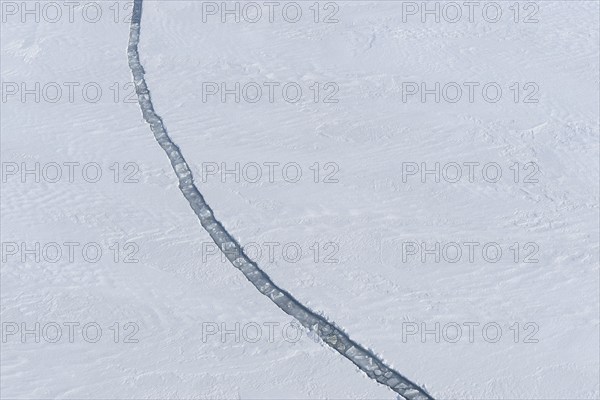 Crack in pack ice, Snow hill island, Weddel Sea, Antarctic Peninsula, Antarctica