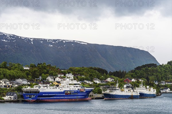 Ships in the fjord, ALESUND, Geirangerfjord, Fjords, Norway, Europe