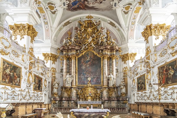 Altar of the Studienkirche Mariä Himmelfahrt in Dillingen an der Donau, Bavaria, Germany, Europe