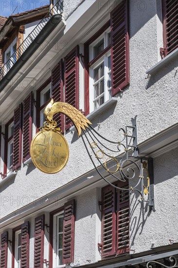 Nose sign from the Zaiser bakery, traditional Ulm confectioner in the historic centre of Ulm, Baden-Württemberg, Germany, Europe