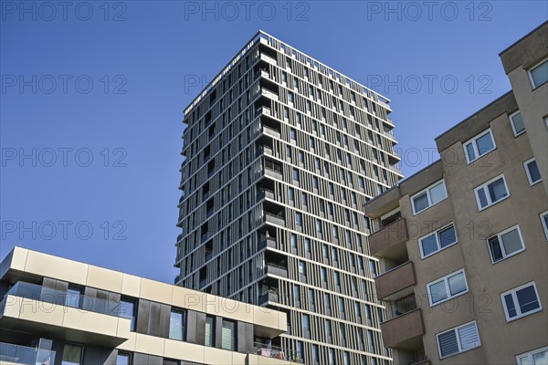 New high-rise building Theodor-Loos-Weg corner Wutzkyallee, Gropiusstadt, Neukölln, Berlin, Germany, Europe