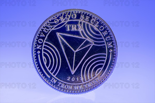 Tron, TRX, cryptocurrency, symbol coin, optical placeholder for the digital currency, blockchain, stock market prices