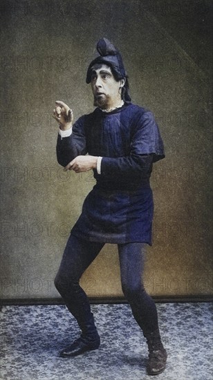 Edward C. Compton (1854-1918), English actor and director who specialised in touring the English provinces with plays by Shakespeare, Sheridan and Goldsmith. Compton as Dromio of Syracuse in The Comedy of Errors by William Shakespeare ca. 1895, Historic, digitally restored reproduction from a 19th century original, Record date not stated