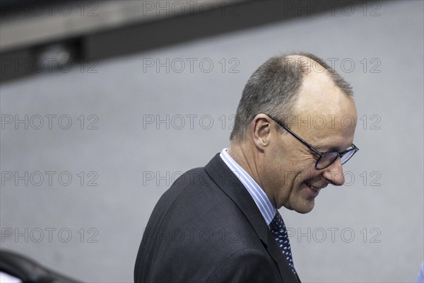 Friedrich Merz, Chairman of the CDU/CSU parliamentary group in the German Bundestag, pictured in the German Bundestag in Berlin, 15 March 2024