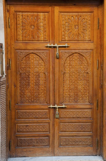 Traditional wooden door with inlays, wooden door, arabic, oriental, entrance, entrance door, splendid, craft, craftsmanship, art, architecture, historical, house entrance, detail, morocco