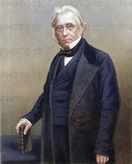 Thomas Babington Macaulay, 1st Baron Macaulay (1800-1859), English historian, poet and Whig politician, born in Leicester. Author of History of England from the basis of James II (1848) and Lays of Ancient Rome (1842), engraving, ca. 1870, Historical, digitally restored reproduction from a 19th century original, Record date not stated