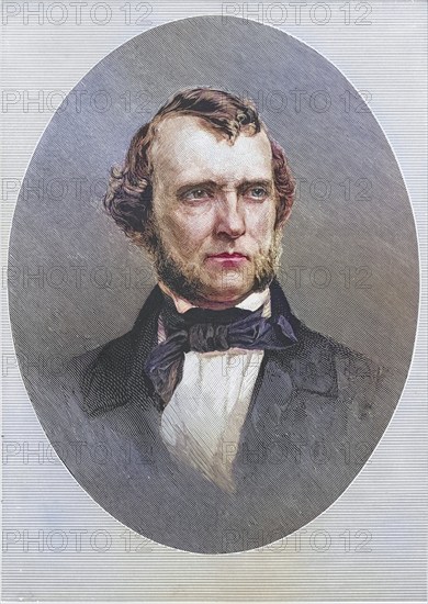 William Starling Sullivant (1803-1873), American botanist, born in Columbus, Ohio. He specialised in bryology, the study of mosses and liverworts. Copperplate engraving, 1896, digitally restored reproduction from a 19th century original, record date not stated