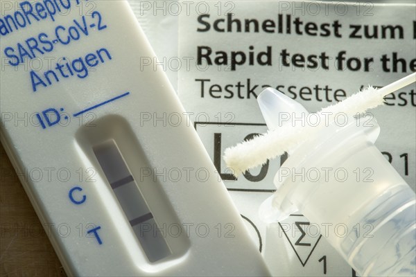 Positive corona antigen rapid test, lay test, self-test, for the detection of SARS-CoV-2 infection, test result positive