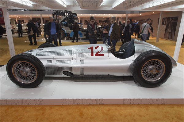 A Mercedes Benz W 154 racing car from 1939 is on display at Techno Classica, the trade fair for vintage, classic and prestige cars, motorsport, motorbikes, spare parts and restoration, Essen, 27 March 2014, Essen, North Rhine-Westphalia, Germany, Europe