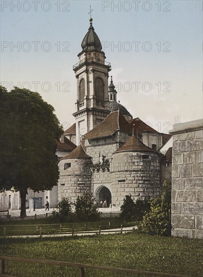 The Baseltor in Solothurn, Switzerland, around 1890, Historical, digitally restored reproduction from a 19th century original, Europe