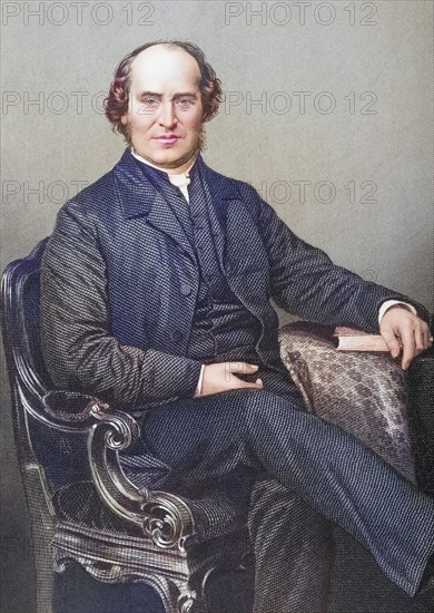 William Weldon Champneys, 1807-1875, Dean of Lichfield. Painted by DJPound after a photograph by Mayall. From the book The Drawing-Room of Eminent Personages, Volume 2, published in London 1860, digitally restored reproduction from a 19th century original, record date not stated