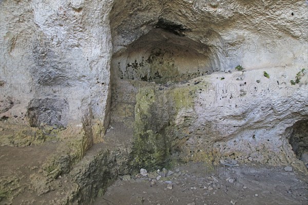 Medieval cave dwellings homes Ghar il-Kbir, Dingli, Malta, Europe