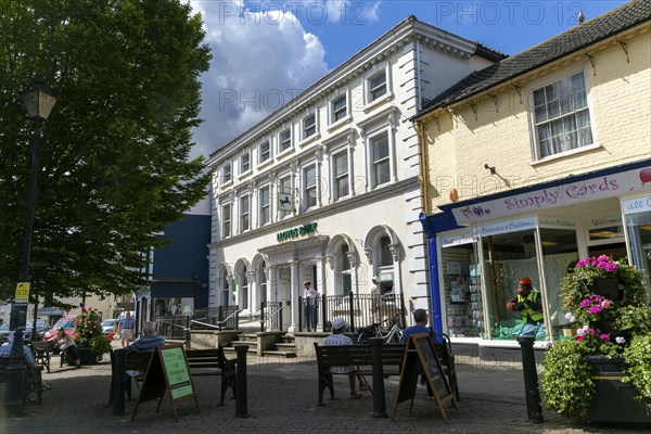 Branch of Lloyds bank in historic building in town centre, Beccles, Suffolk, England, UK