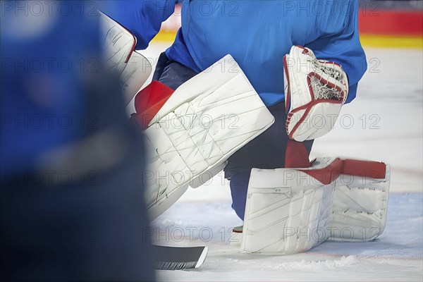 Symbolic image ice hockey: Close-up of an ice hockey goalkeeper