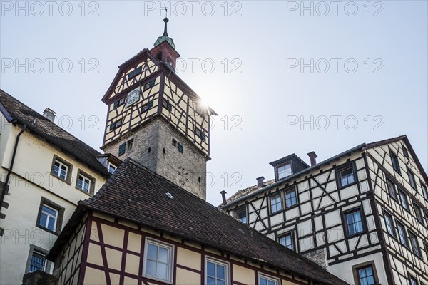 Medieval town and half-timbered houses, Schwäbisch Hall, Old Town, Kocher Valley, Kocher, Hohenlohe, Franconia, Baden-Württemberg, Germany, Europe