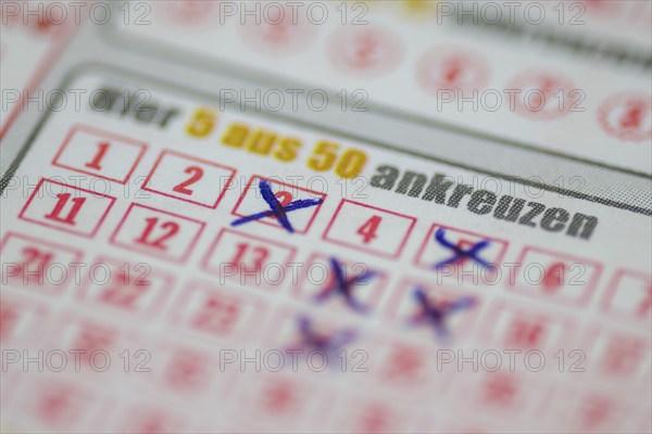 Game ticket, gambling, betting slip, betting slip, Toto, Lotto, EURO JACKPOT, 5 out of 50