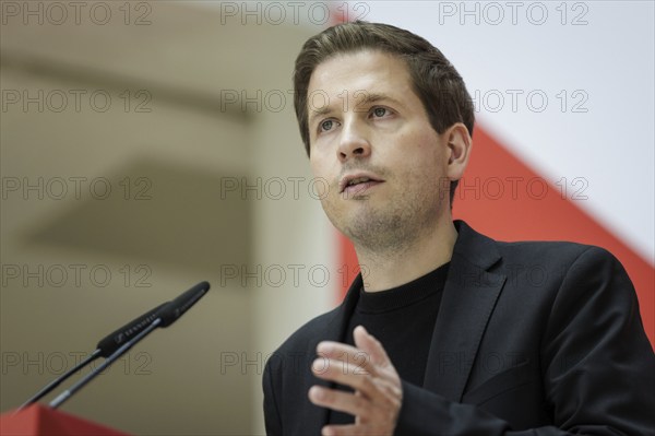 Kevin Kuehnert, SPD Secretary-General, at a press conference following the SPD Executive Committee meeting after the European elections at Willy Brandt Haus in Berlin, 10 June 2024