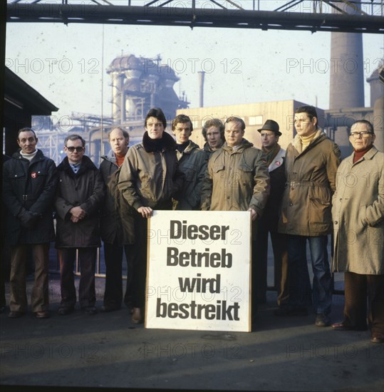 Eche DEU, Germany, Dortmund: Personalities from politics, business and culture from the years 1965-90 Dortmund. Steelworkers' strike (IG Metall) ca. 1980 DEU, Dortmund: Personalities from politics, business and culture from the years 1965-90, Europe