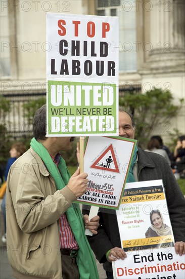 May Day march and rally at Trafalgar Square, London, England, UK May 1st, 2010 Stop Child Labour protest