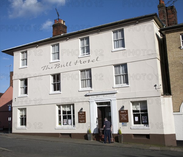 Historic Bull hotel, building, Woodbridge, Suffolk, England, United Kingdom, Europe