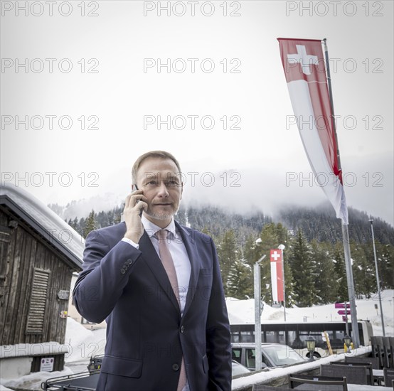 Christian Lindner (FDP), Federal Minister of Finance, photographed during his participation in the World Economic Forum in Davos. Here at a stopover shortly in front of Davos. 'Photographed on behalf of the Federal Ministry of Finance'