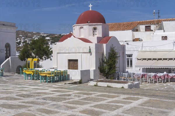 Restaurant in the Old Town, Mykonos Town or Chora, Old Town, Mykonos, Cyclades, Greece, Europe